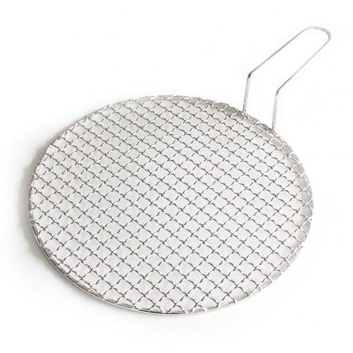 304 rund rostfritt stålnät med handtag grillgrill nät kylning rack ånga bakstativ camping utomhus trådnät: 29 punkt 5cm