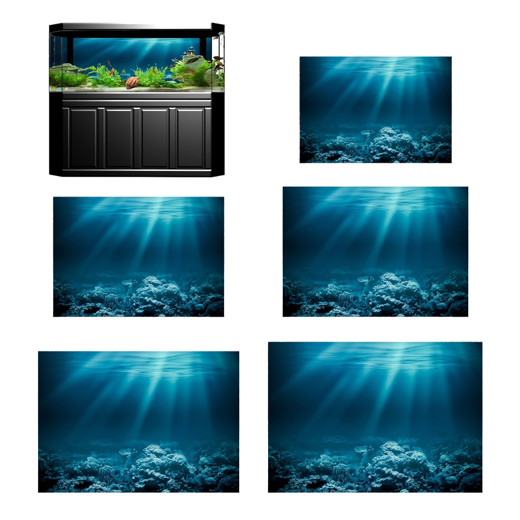 Pared de PVC de un solo lado de fondo de acuario cartel de decoración de tanque de peces