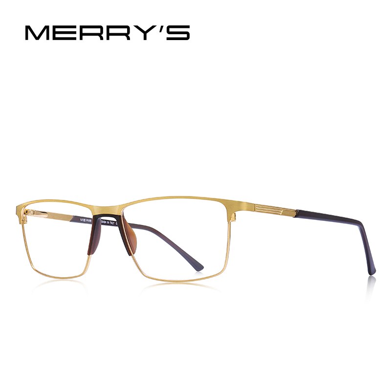 MERRYS Men Titanium Alloy Glasses Frame Business Style Male Square Ultralight Eye Myopia Prescription Eyeglasses S2170: Red