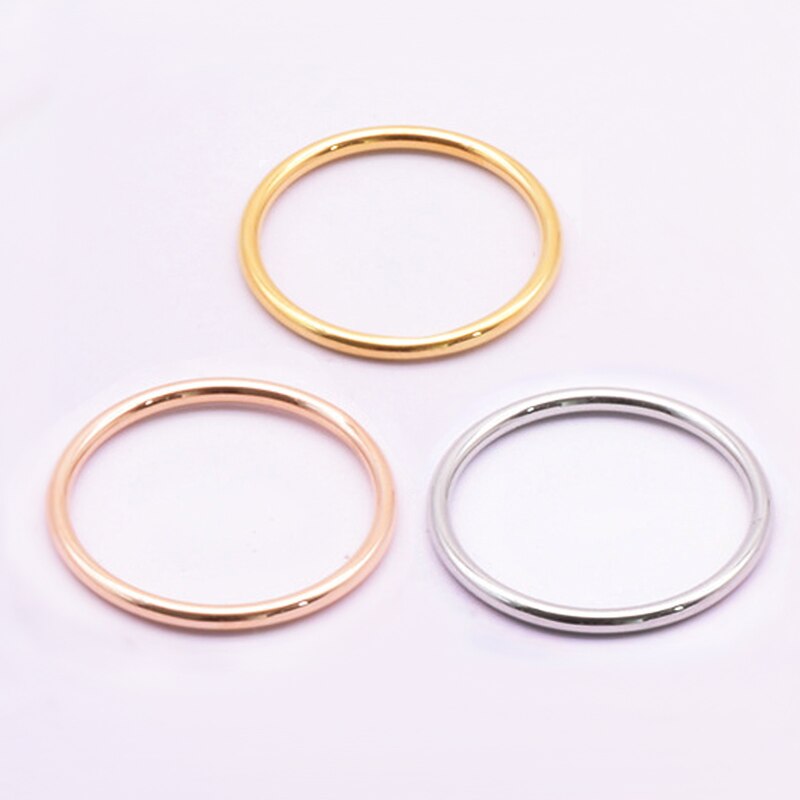 316 Edelstahl Kleine Dünne Ringe Für Frauen Mädchen Rose Gold Silber Farbe Runde Kreis Ring Schmuck 1,5mm Größe 5 6 7 8 9