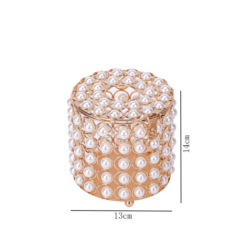 DesktopPaper Roll Paper Tray Round Square Paper Roll Home Decoration Light Luxury Crystal Cylinder Paper Roll Paper Tray: B