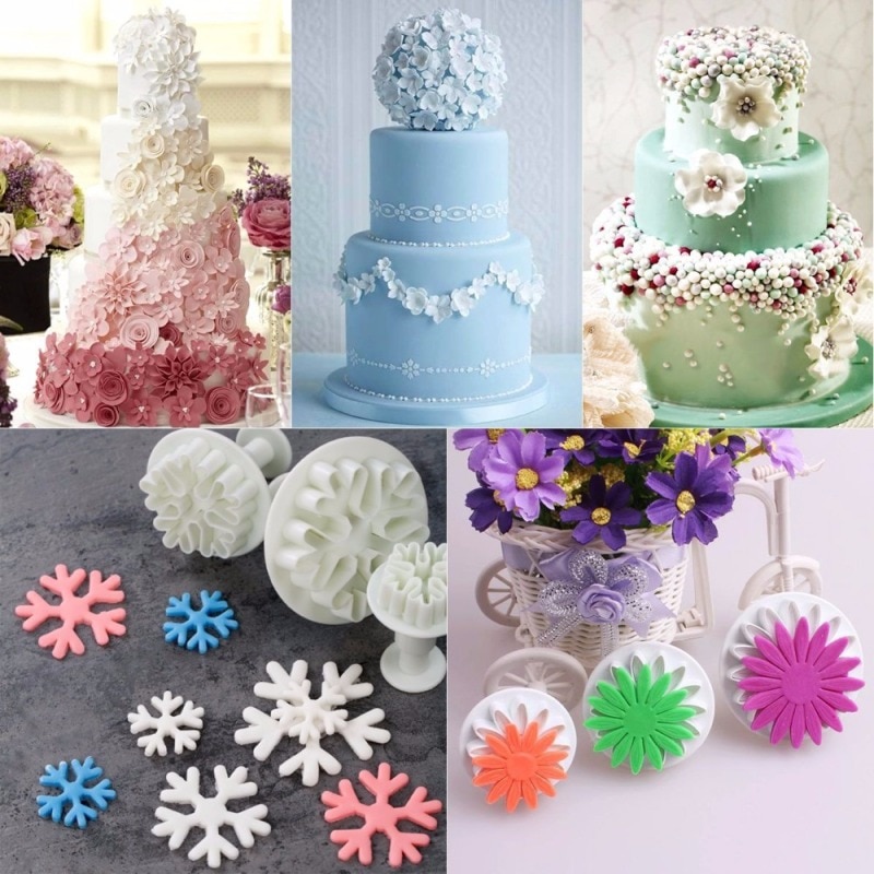 96 stuks/set zuiger fondant uitstekers taartgereedschappen koek cakevorm mal knutselen doe-het-zelf 3d suikercraft taartdecoratie gereedschappen