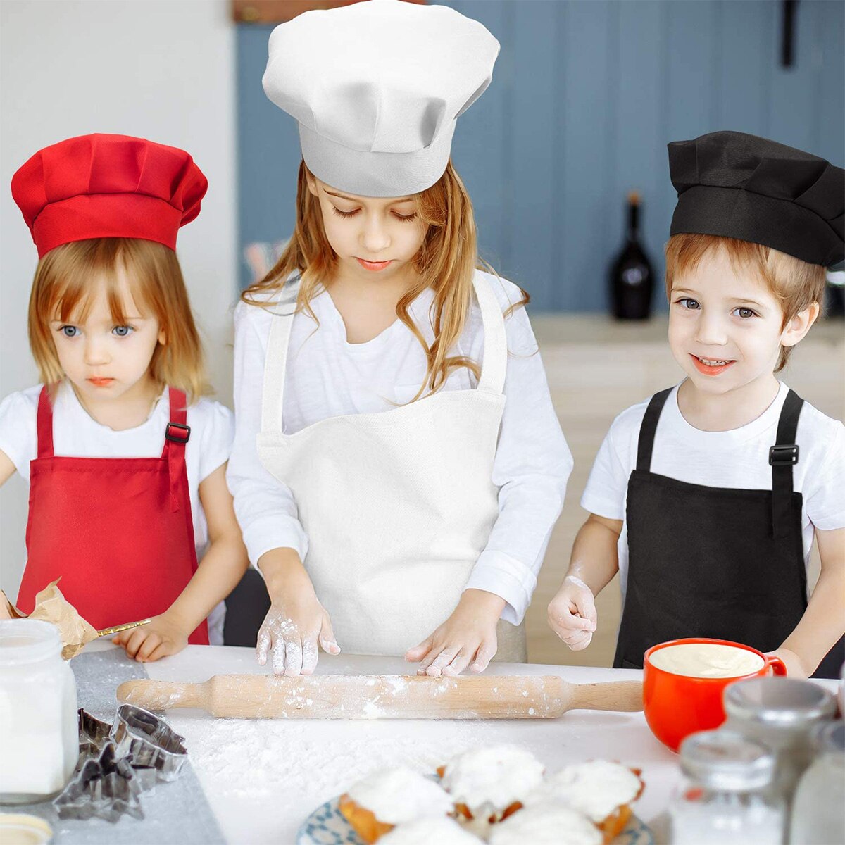 Merke barn frontlomme smekke forkle barn gutt jente forkle kjøkken barn håndverk barn forkle barn male matlaging baby pinafore