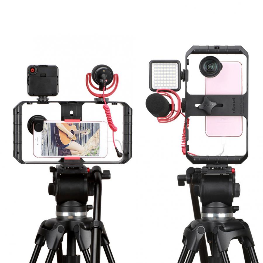 Ulanzi Smartphone Video Rig 3 Shoe Mounts Filmmaken Case Stabilizer Frame Stand Camera Stabilizer Telefoon Stabilisator