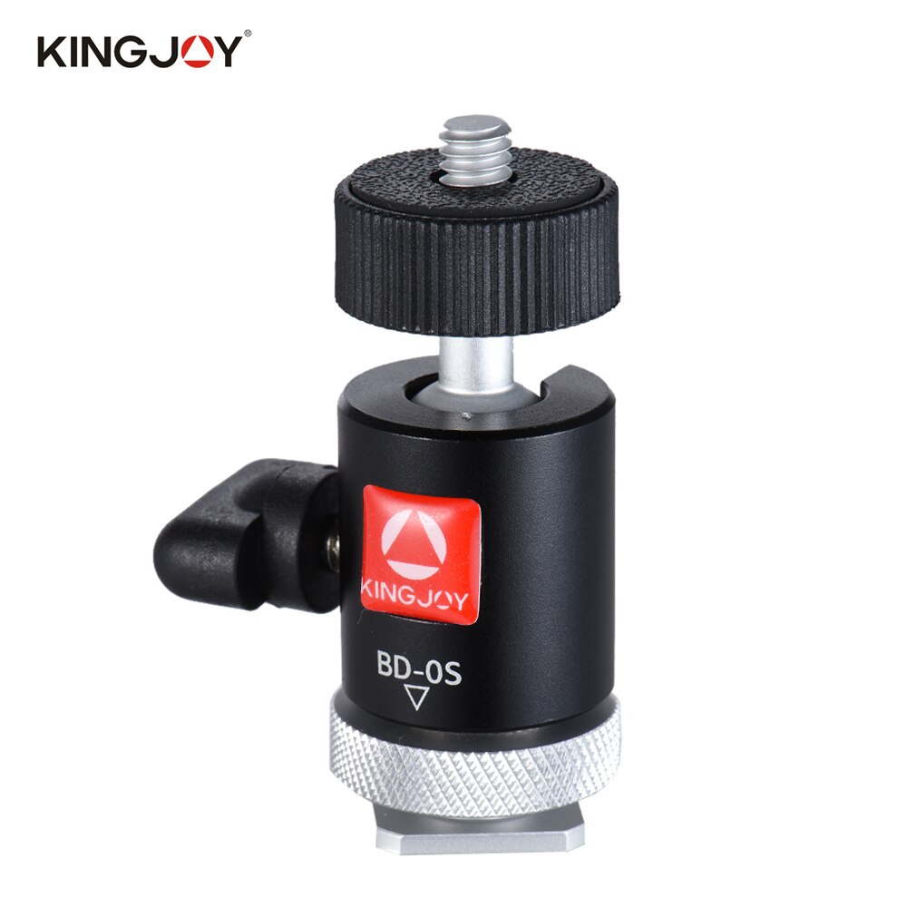 Kingjoy BD-0S Mini Ball Kopfhalterung mit Blitzschuhadapter für LED-Licht Monitor Stativ DSLR Kamera Camcorder Video Studio foto