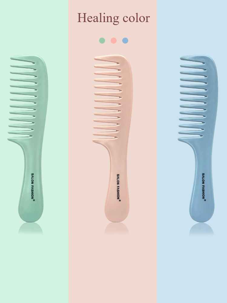 Handheld Hairbrush Wide Tooth Comb Plastic Flat Comb Hair Scalp Massage Smoothing Comb Detangle Hairdressing Comb Styling Tool