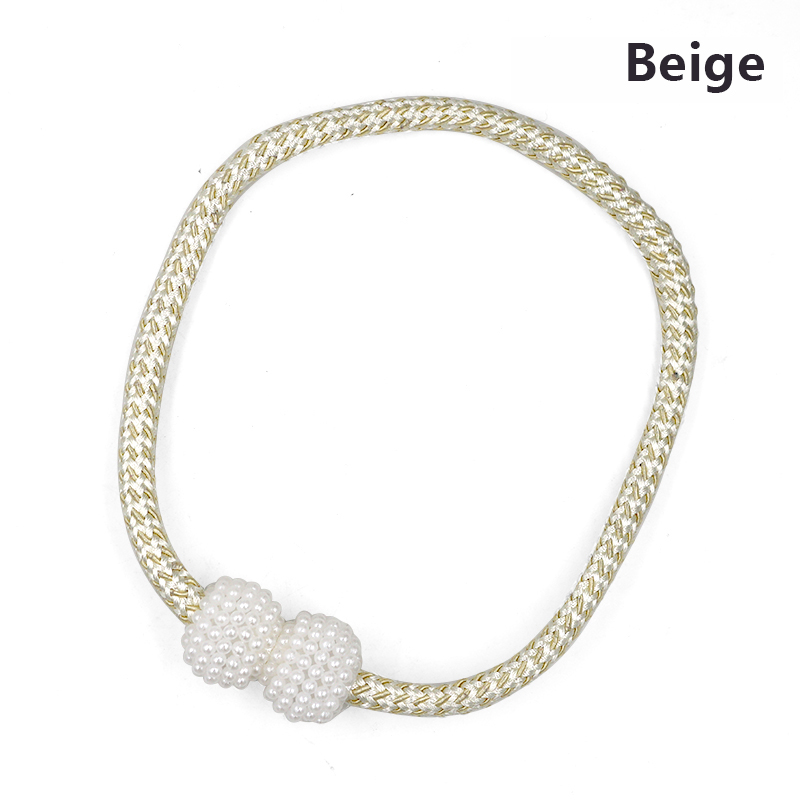 Porte-rideau magnétique perlé, supports de rideau, clips de structure arrière, boule de confrontation, accessoires de décoration, 2 pièces: YELLOW / 55-90cm