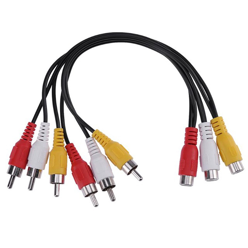 24 cm 3 RCA Stecker auf 6 Cinch-buchse Stecker Audio Video AV Kabel Adapter RCA Jack Splitter Kabel Verlängerung AV Kabel Für TV DVD: Orange