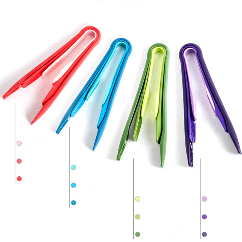 Vacclo Plastic 3pcs/set Food Tongs 6/8/10 Inch Colorful Fruit Cake Bread Catch Eco-friendly Tongs BBQ Steak Roast Sushi Clamps