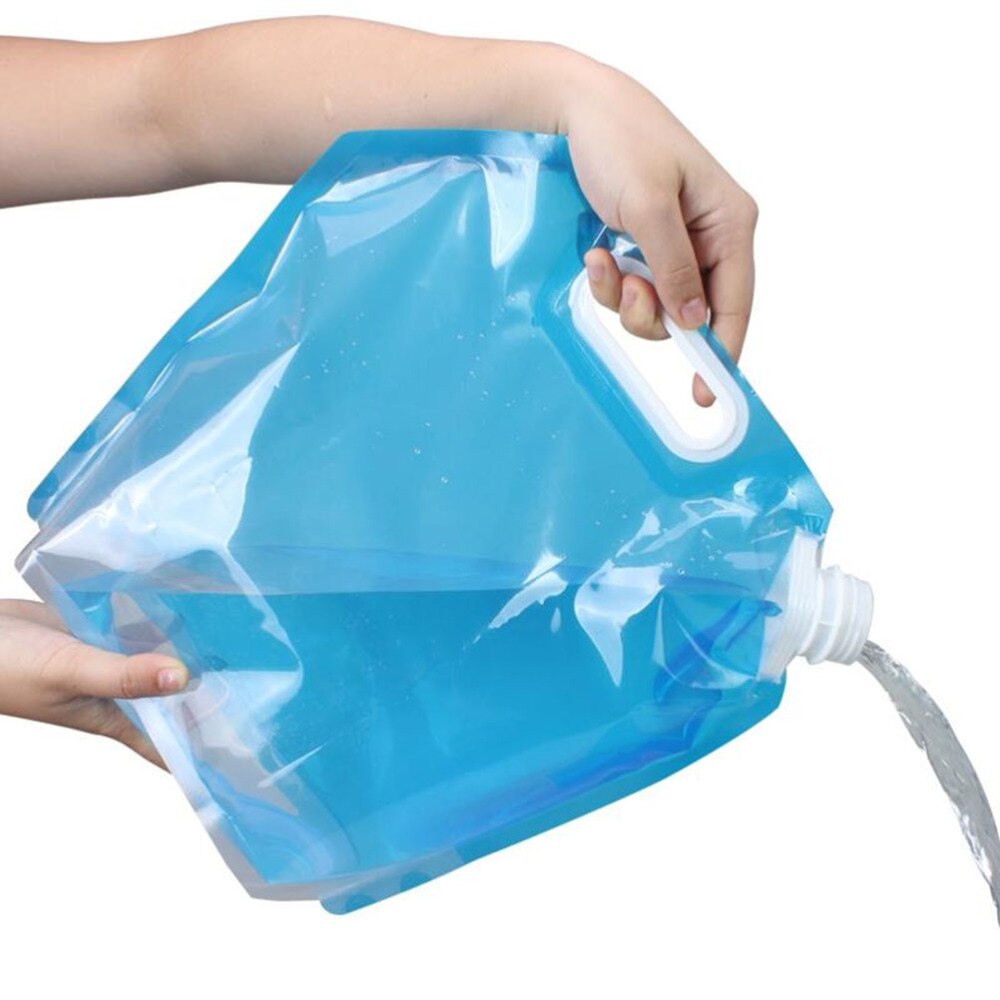 4 stück 5l outdoor-wasserbeutel mit großem fassungsvermögen, tragbarer, faltbarer trinkwasserbeutel, zusammenklappbarer wassertankbehälter, platzsparendes wasser