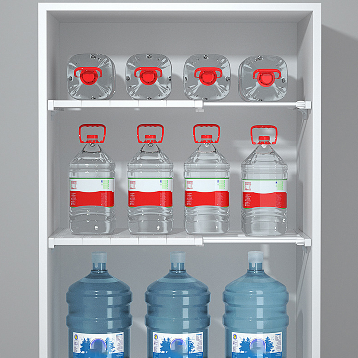 1-5Pcs Retractable Closet Divider Adjustable Wardrobe Closet Organizer Shelf Extendable Storage Tension Rod Rack Cabinet Holder