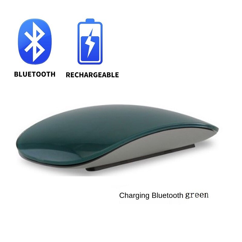 Wiederaufladbare Bluetooth Maus Drahtlose Maus Bogen berühren Magie Maus Ergonomische Ultra Dünne Optische Maus Für iPhone Macbook: Grün