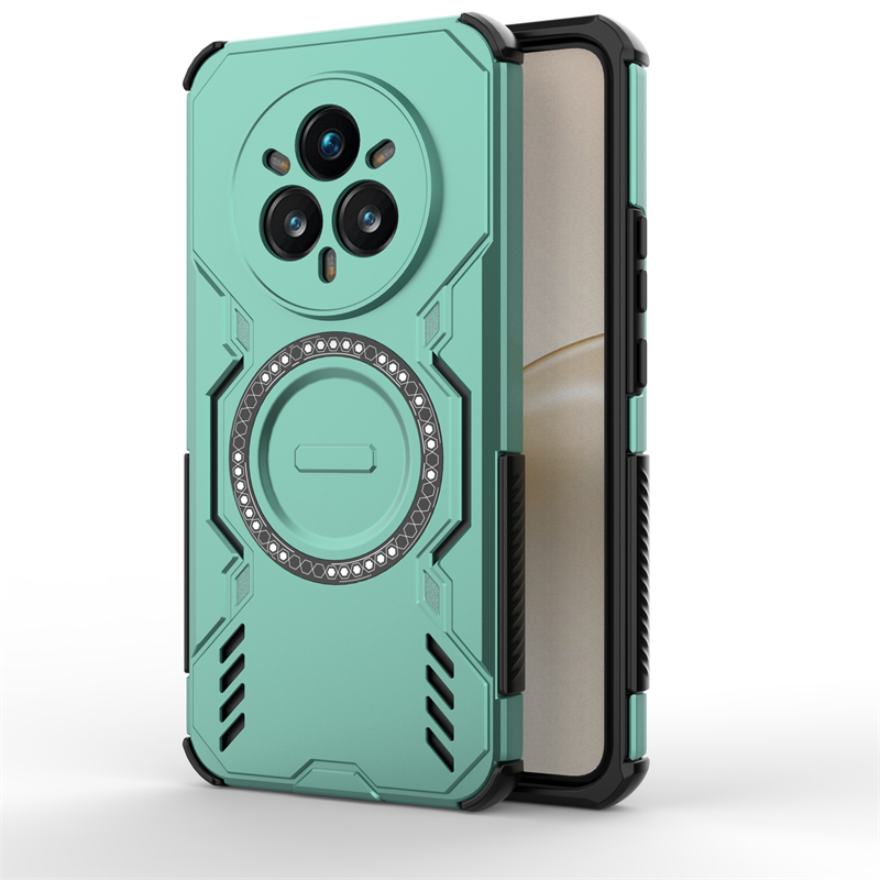 Pansarskal för realme 14 pro plus magnetisk adsorption trådlös laddningsskydd för realme 14 pro-skal för realme 14 pro plus-skal: Grön / Realme 14