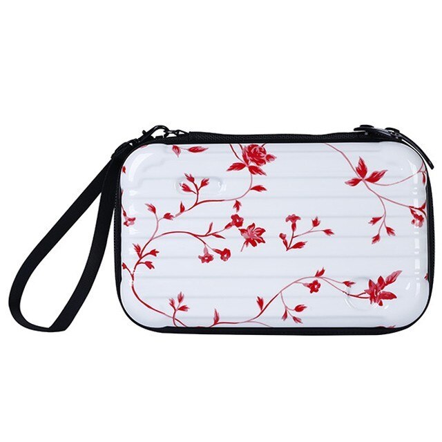 Waterproof ABS Makeup Bags Hard Portable Cosmetic Bag Women Travel Organizer Necessity Beauty Case Suitcase Make Up Bag: red  Pattern