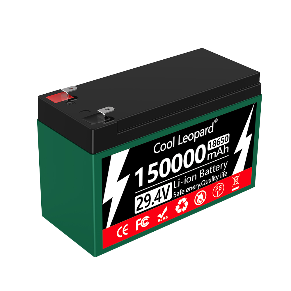 24v batterier 150ah 18650 litiumbatteripaket uppladdningsbart batteri för solenergi elfordonsbatteri +29.4v 2a laddare