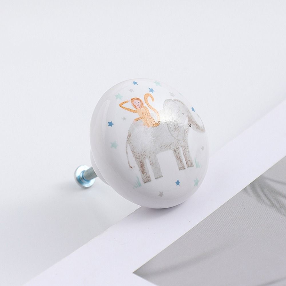 Uchwyty robić szafy ceramiczne klamki robić drzwi szafek okrągłe uchwyty meblowe w kształcie zwierząt dekoracja okna szafki szuflady gałki kuchenne: czarny