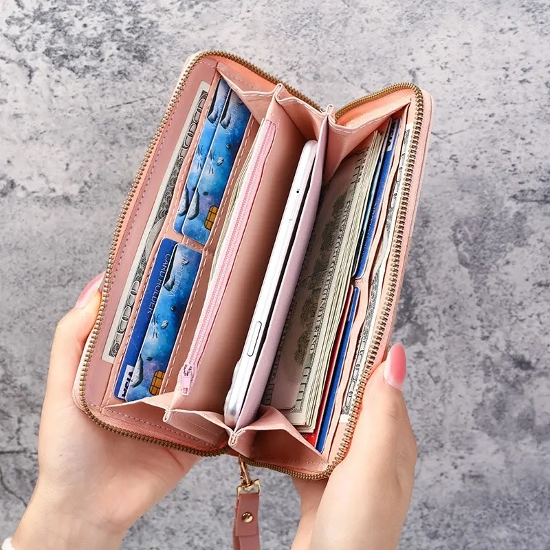 Mode Portemonnees Womens Lange Portemonnees Handtassen Portemonnee Kaarten Houder Pu Lederen Billfold Portemonnee