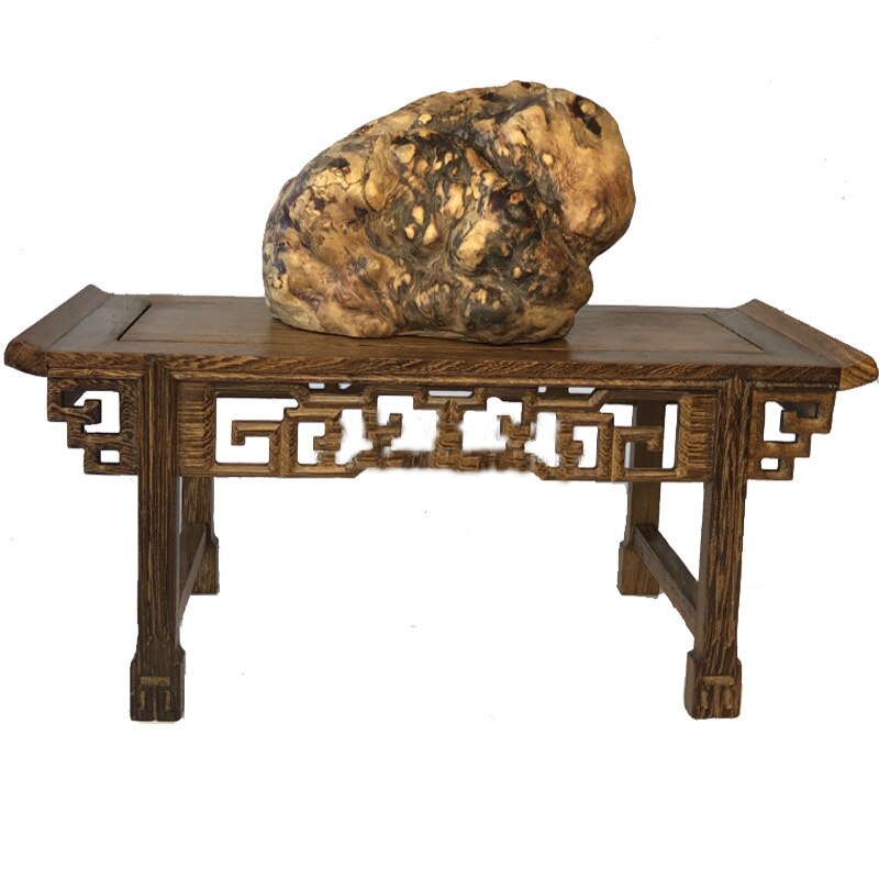 Socle en bois naturel de chinoise traditionnelle asiatique, Vase de roche, théière rectangulaire, support en séquoia, artisanat de décoration, Mini Table