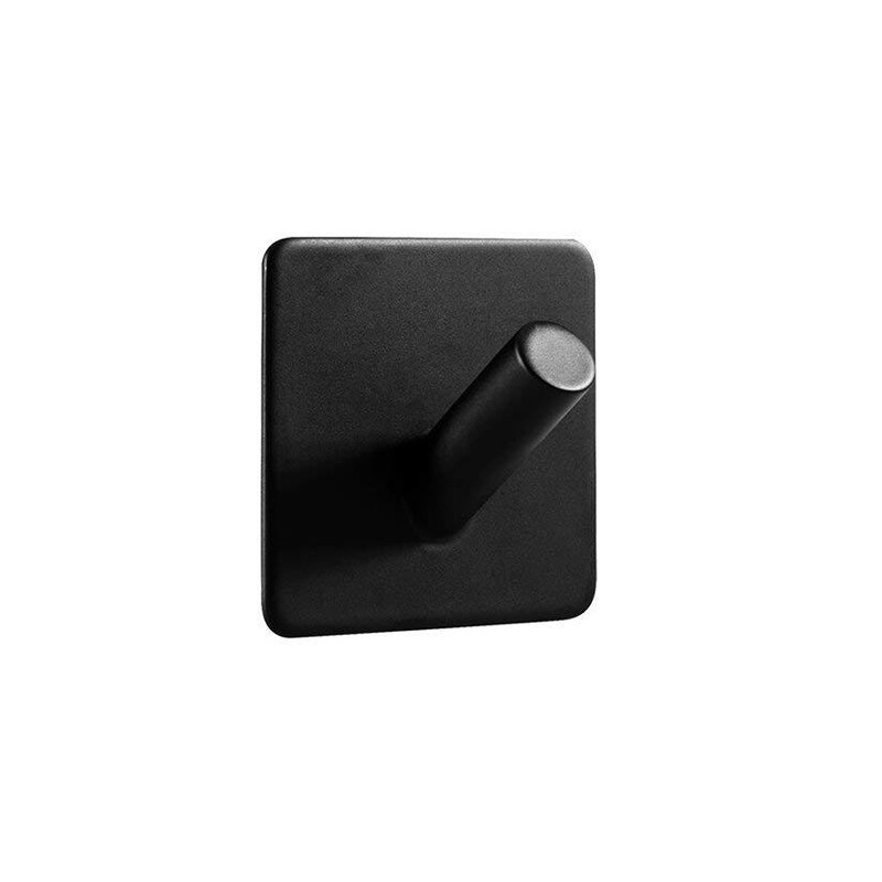 Adhesivo 3M, ganchos de acero inoxidable 304, puerta de pared, ropa, abrigo, sombrero, colgador de llaves, cocina, baño, ganchos de toallas a prueba de herrumbre: Black