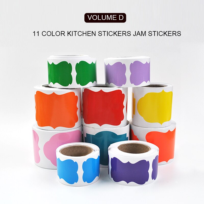 200Pcs Potten Voor Kruiden Voor Thuis Sticker Uitwisbare Waterdichte Beweegbare Blikjes Kleur Pvc Fles Schoolbord Stickers Voor Keuken Conv D