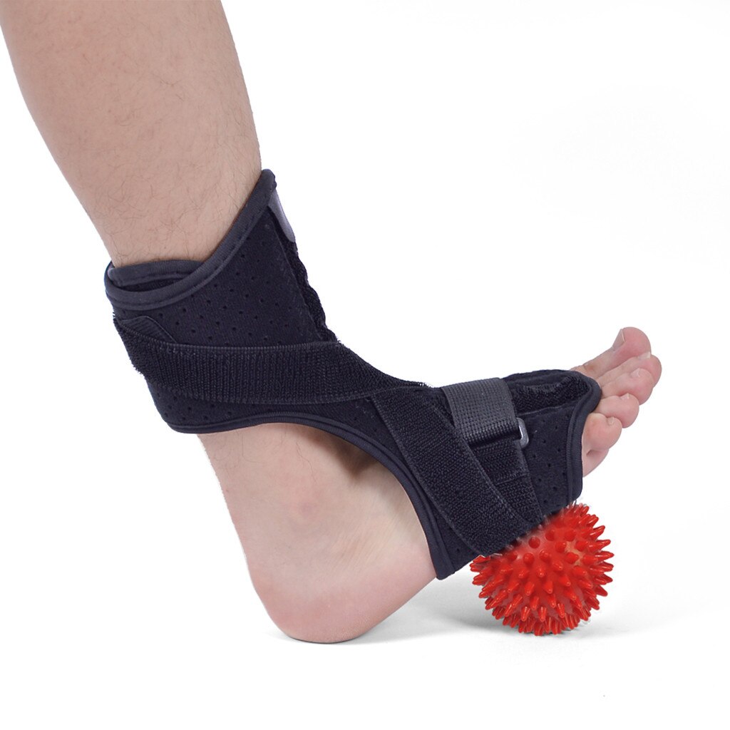 Foot Ankle Splint Support + Spiky Massage Ball Plantar Fasciitis Dorsal Night Splint Foot Orthosis Stabilizer A12