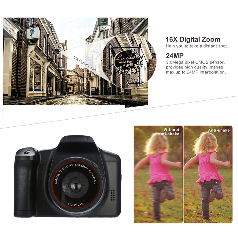 Digital Camera 720P 16X ZOOM DV Photo Handheld Portable Mini Video Camcorder Aperture Flash Lamp Anti-Shake Camera Kids