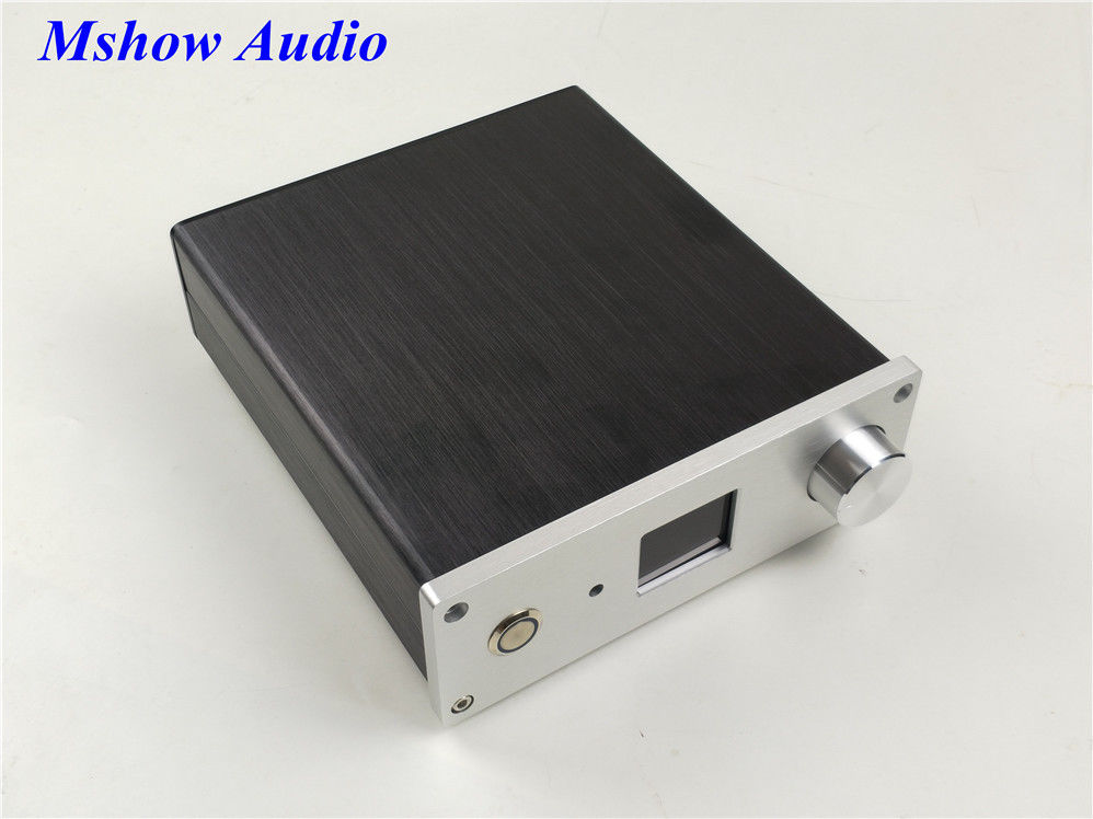 18 Cm Dac Chassis Aluminium Case Voor ES9038Q2M Dac Met Display + Blauw Schakelaar Knop