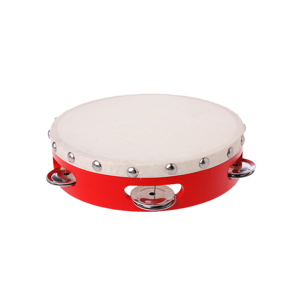Tambourine Drum Hand Held Bell Percussion Tambourines Bells Jingles Musical Toy: 175MM
