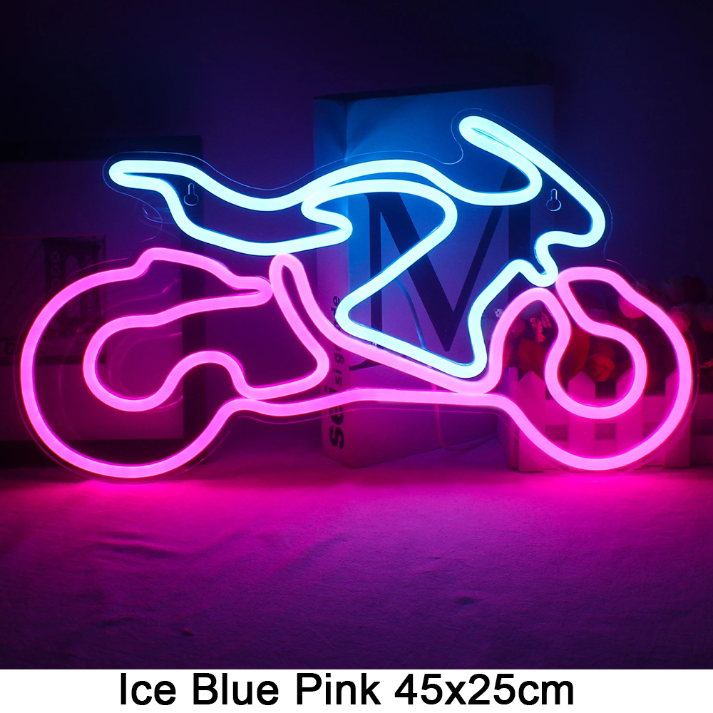 Letrero de neón con motor, luz Led para habitación de coche, garaje, taller de reparación, decoración de pared, Bar, , Club, lámpara de ambiente luminosa, alimentación USB: Blanco frío