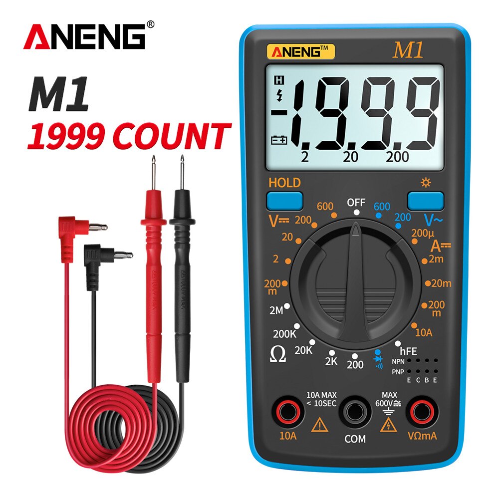 ANENG M1 Digital Multimeter esrMeter Multimetro Tester True Rms Digital Multimeter Testers Multi Meter Richmeters Dmm 400a 10A: M1 Blue