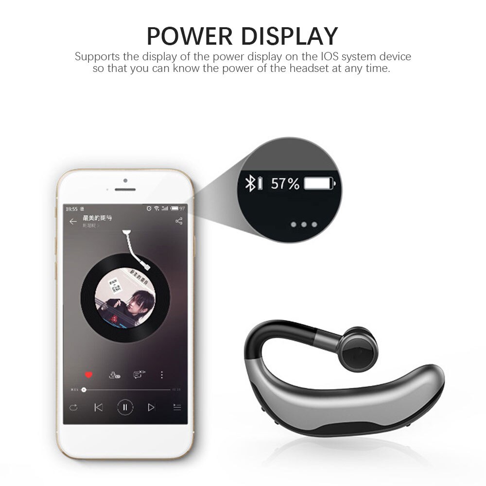 Wireless Bluetooth Earphones Stereo Headset 170mAh Single Handsfree with Microphone Business Bluetooth Headphones For Driving