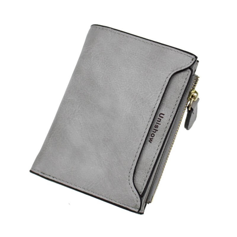 Cartera pequeña para mujer, monedero Mini con cremallera, monedero pequeño de de , cartera informal para mujer, tarjeteros: Gris