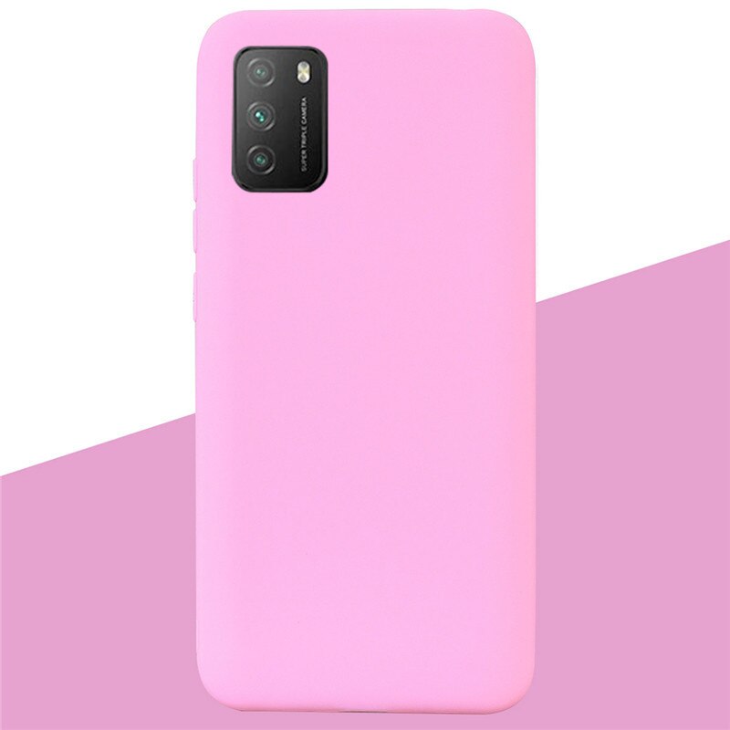 For POCO M3 Case Soft Silicone Tpu Case For Xiaomi Poco M3 Case Protective Silicone Case For POCO M3 M 3 Fundas Coque Shell Capa: 4 Dark Pink