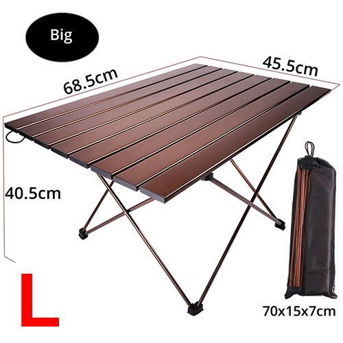 Outdoor Folding Aluminum Alloy Dining Table Camping Barbecue Table Casual Aluminum Plate Dining Table Large: Default Title