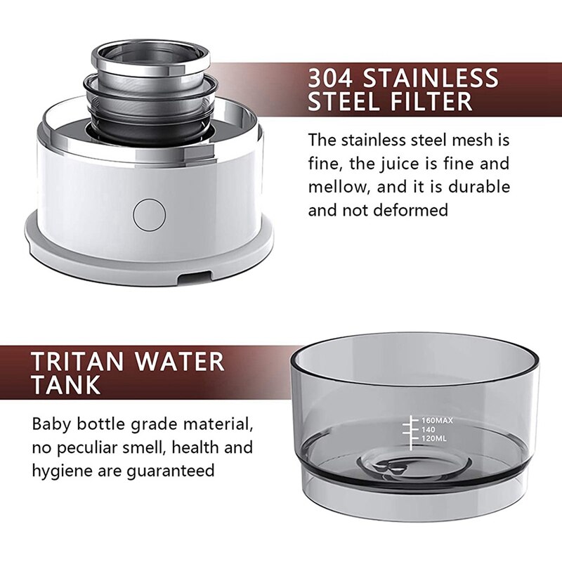 Pour over Coffee Maker Set, Automatic Single Serve Cup Coffee Machines Stainless Steel Portable Small Coffee Maker