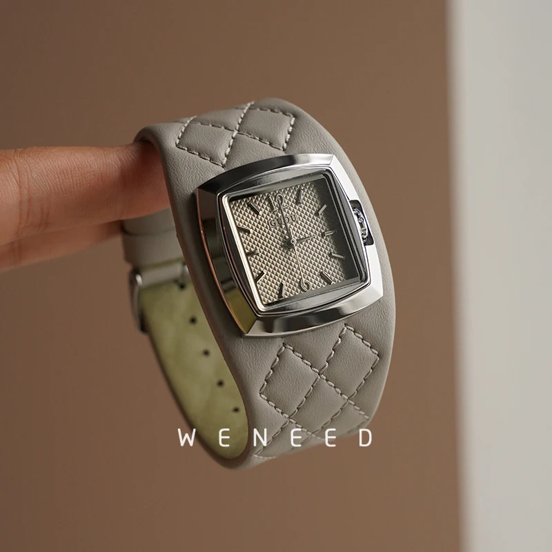 Licht Luxus Damen Retro Temperament Senior Sinn Leder Armbanduhr Quarz Damenuhr Uhren Para Mujer: Bronze