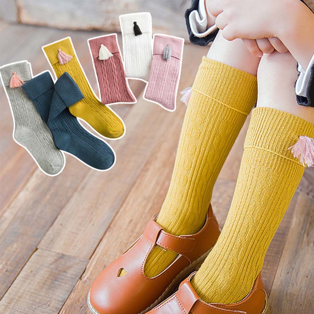 Bas bébé fille genou haut gland long tube jambières hiver automne côtelé princesse enfant en bas âge enfants rayé coton bas