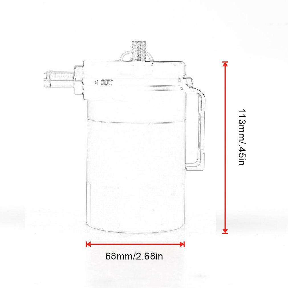 Universal 300ML Aluminum Car Engine Oil Catch Can Kit Air Oil Separator Tank Cylinder Baffled Reservoir