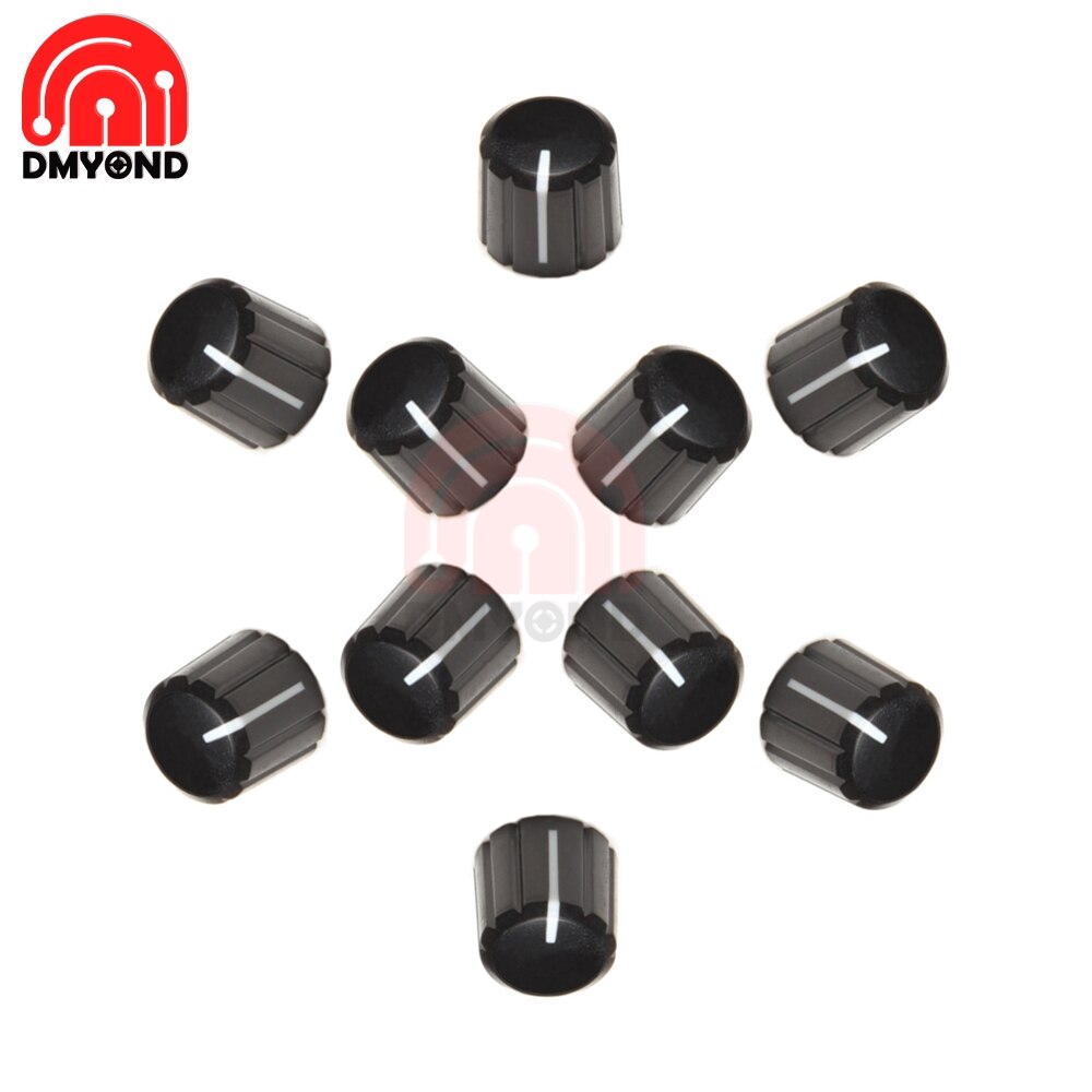 10 Uds 360 grados potenciómetro giratorio codificador de aleación de aluminio de la mitad Agujero del eje de mando de Sensor de interruptor para KY-040 ABS