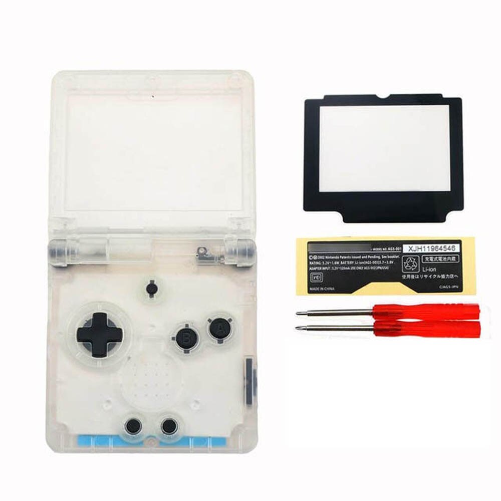 11colors 1set Clear For Nintend GBA SP Replacement Housing Shell Cover For GameBoy Advance SP with lens screwdrivers: E with plastic lens