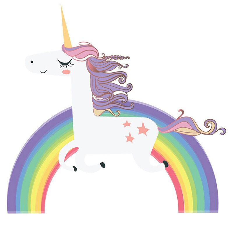 Eenhoorn Regenboog Muurstickers Voor kinderkamer Meisjes Slaapkamer Venster Nursery Decor Aankomst