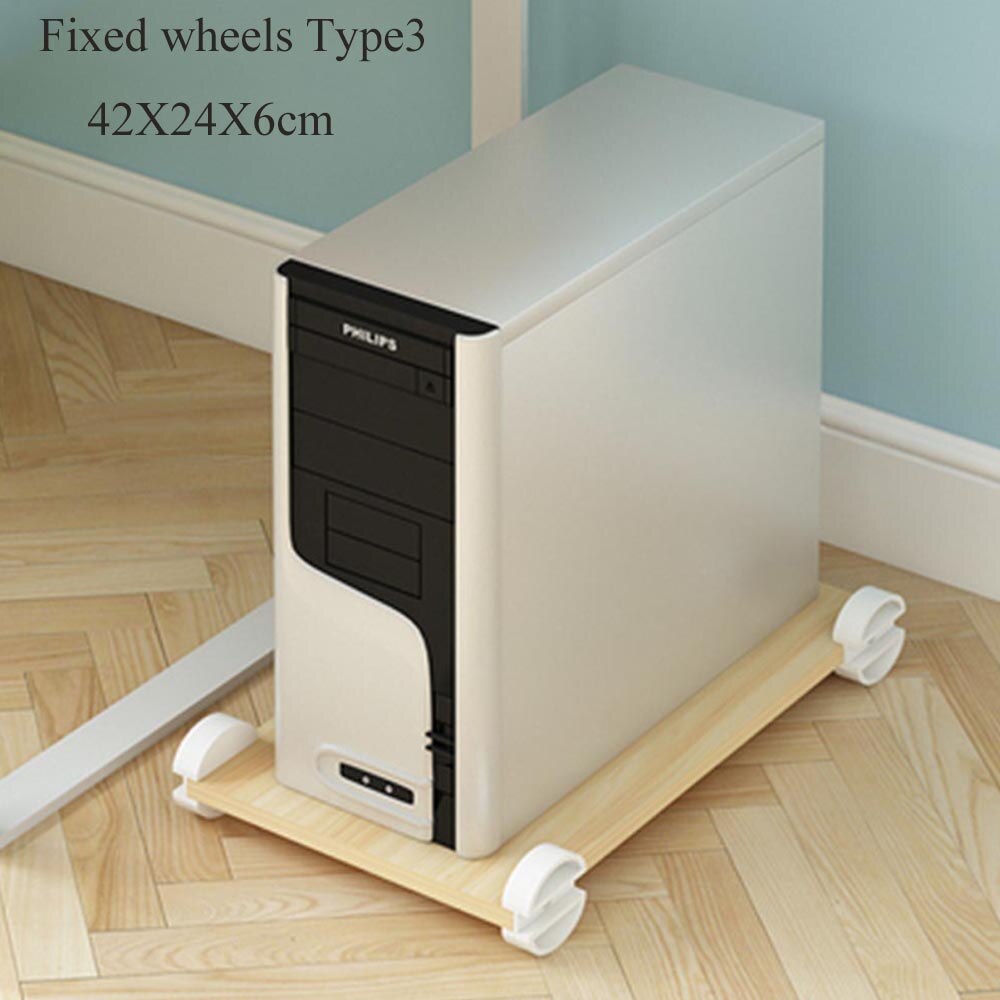 Multifunctionele Houten Rek Voor Computer Belangrijkste Processor Case Office Huis Gebruik Pc Host Ondersteuning Universele Kleurrijke Houten Lade: Fixed wheels Type3
