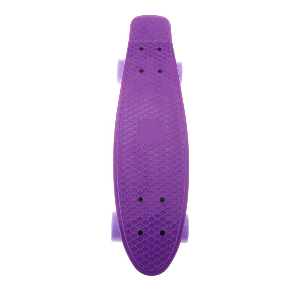 22 pouces enfants complet Skateboard Cruiser garçons filles Mini Skate Board rétro Longboard 200 lb poids de charge maximum avec roues lisses: Purple