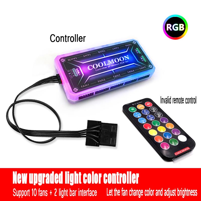 120mm Fan PC Case Fan Cooler RBG Adjustable Computer Cooling Fan Case Glare Red Blue Green White Cooler Fans for Computer: Controller