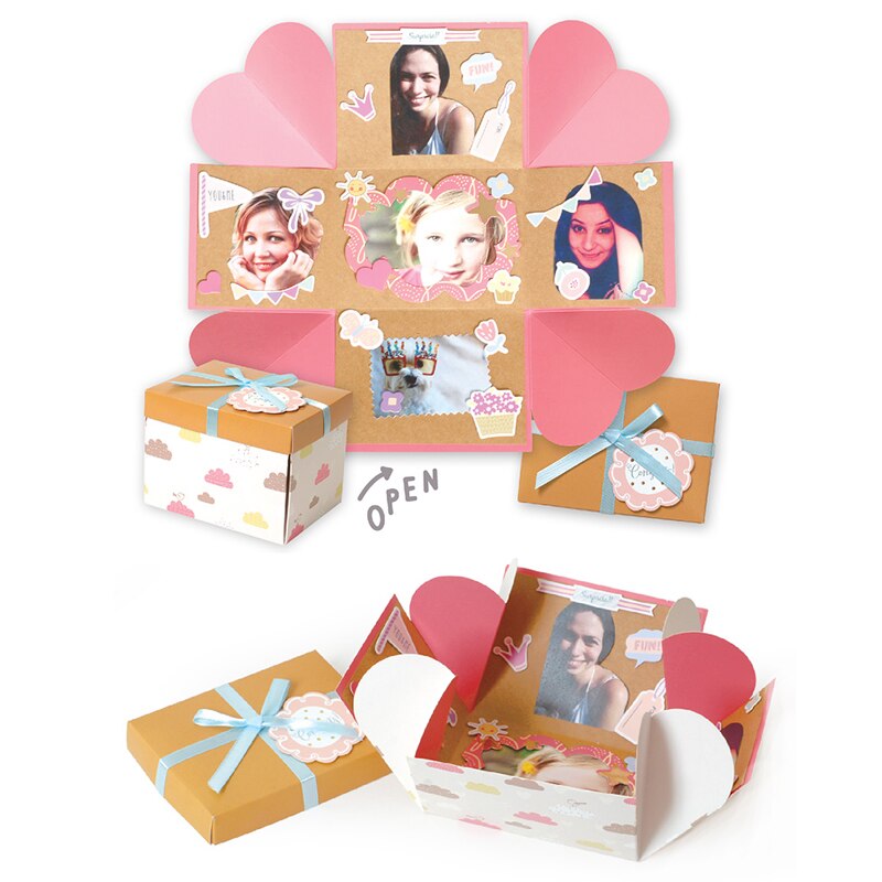 Baby explosie box wedding scrapbooking papier doos album card verjaardag valentijn explosie geschenkdoos: BA1601-08