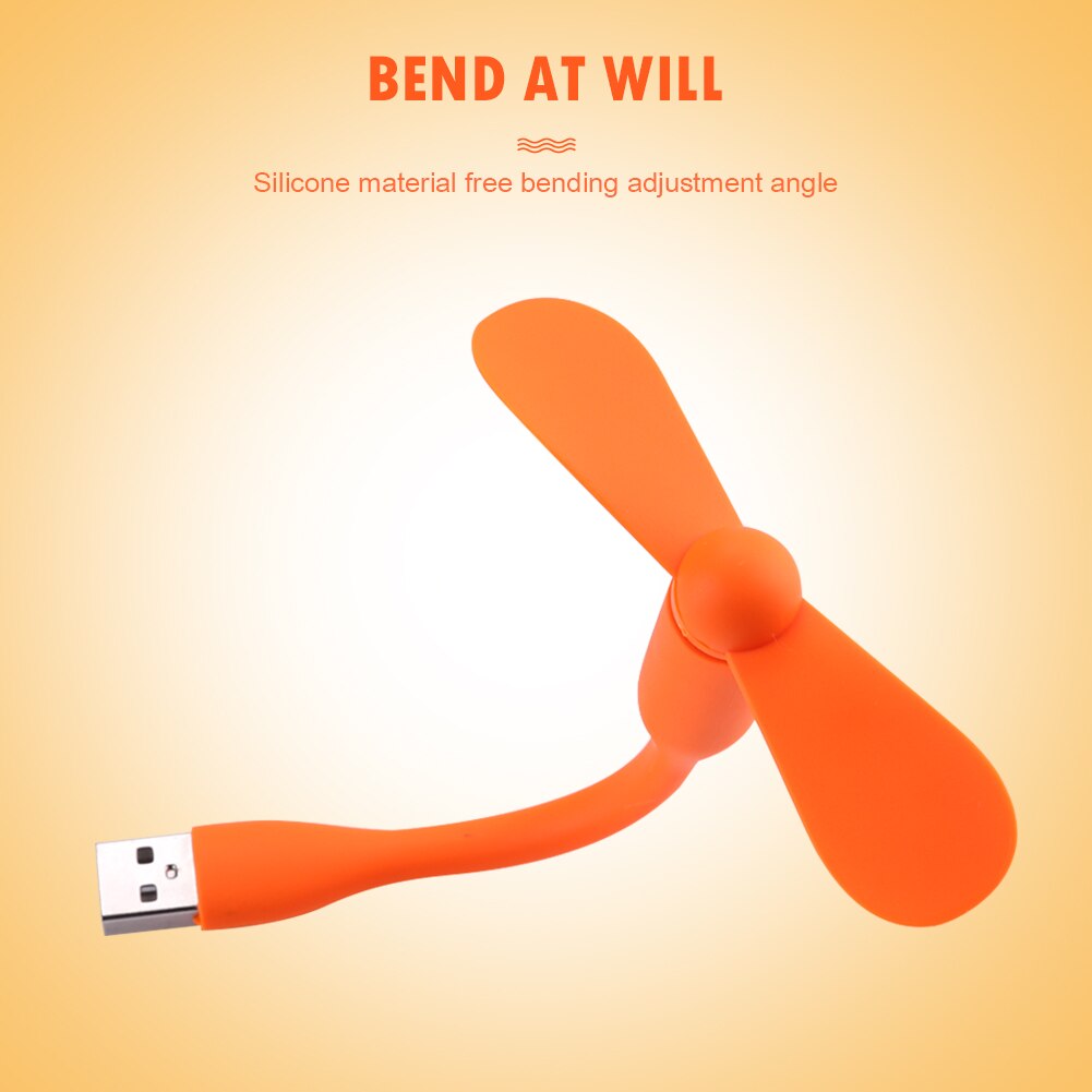 Mini USB Fan Flexible Bendable for Power Bank Laptop PC AC Charger Candy Color Portable Hand Fan Computer Summer Cooler Gadget