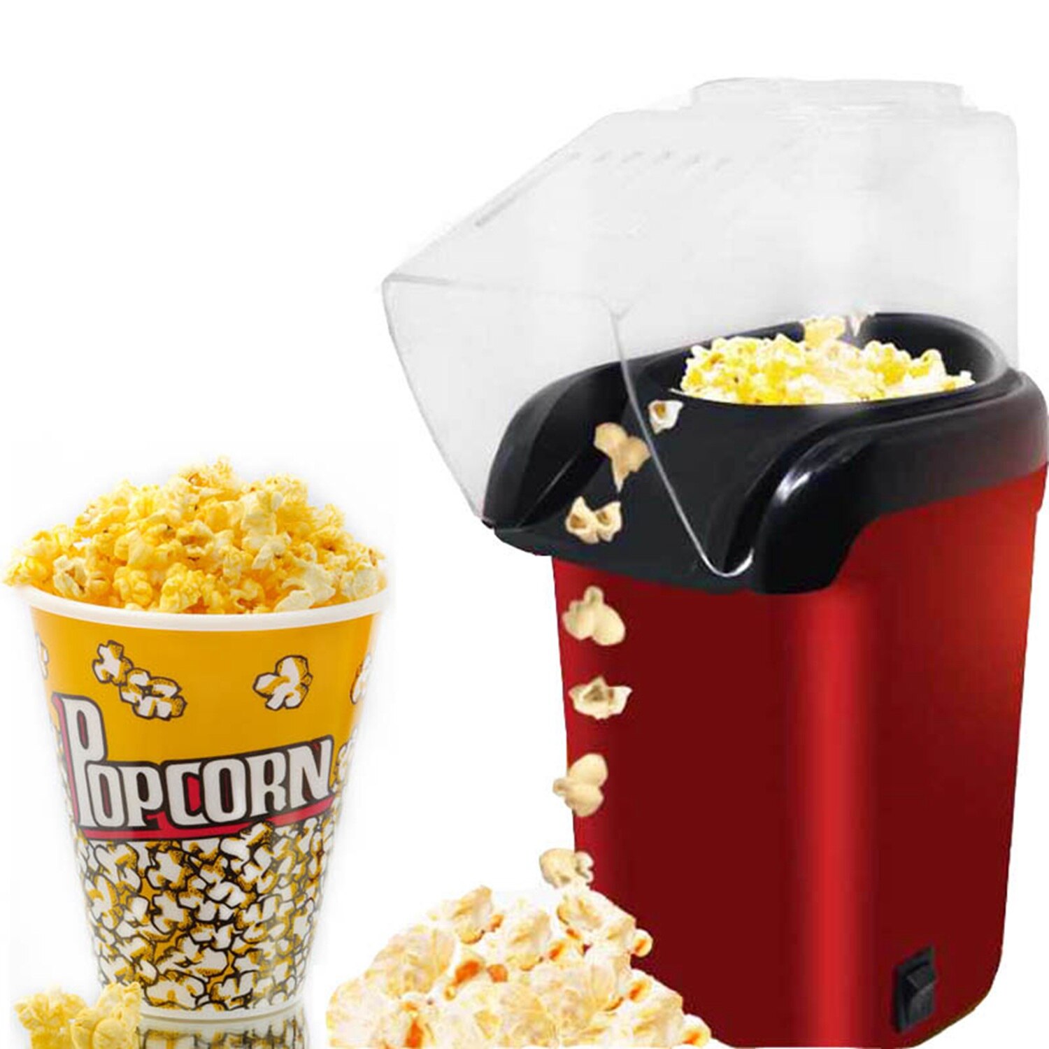 1200w 110v mini husholdnings sund luft oliefri popcorn maker maskine corn popper til hjemmekøkken