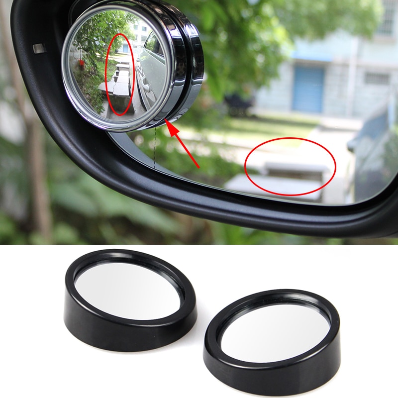 Bilstyling 2 st/lot universell förare 2 sidor vidvinkel rund konvex bil fordonsspegel döda vinkeln auto bakåtblick för alla bilar