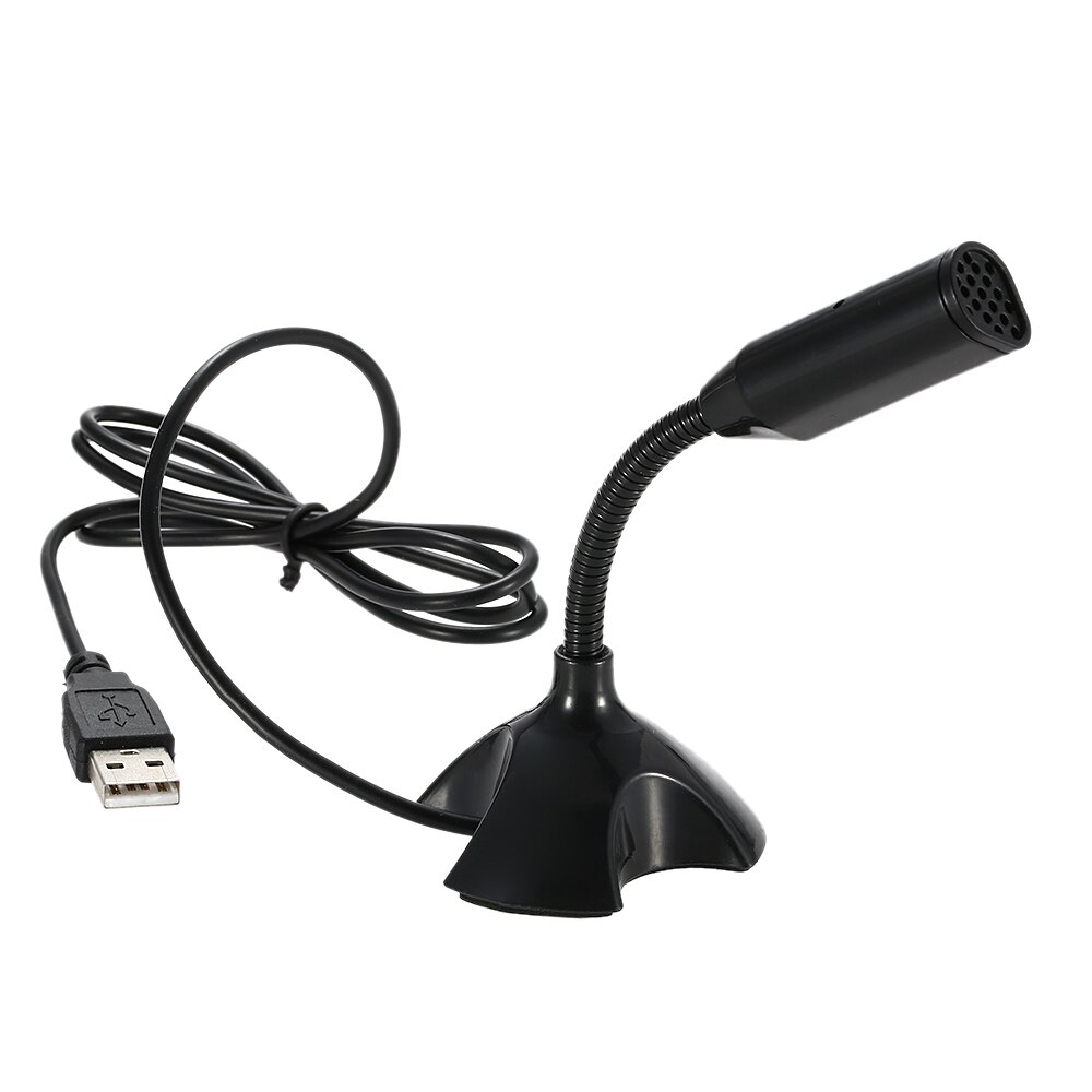 Adjustable USB Laptop Microphone Mini Studio Speech Voice Chatting Microphone Stand Mic with Holder for Desktop PC