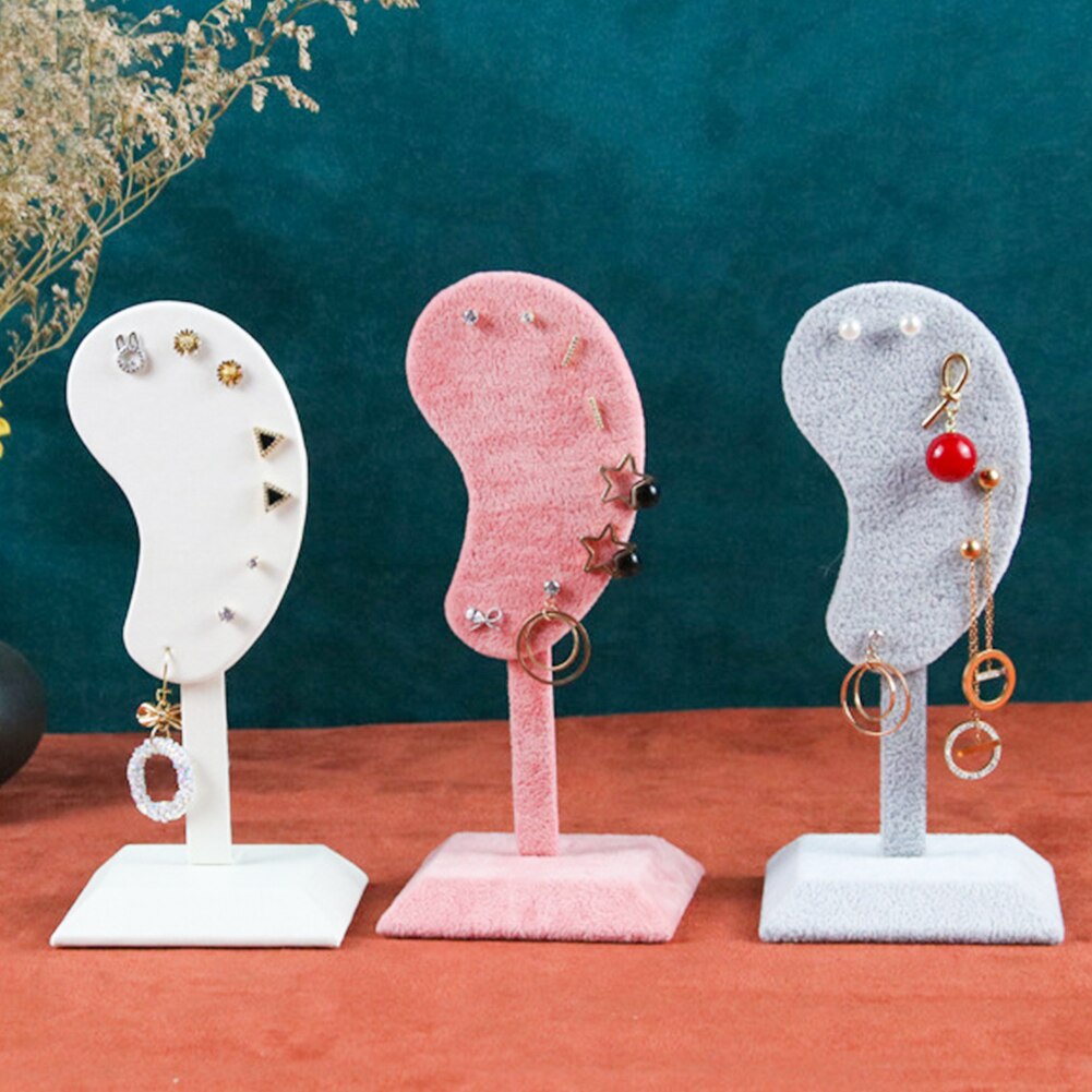 Øreringeholder hylde øre stil sjove øreringe stud opbevaringsstativ smykker butik display stand t-bar